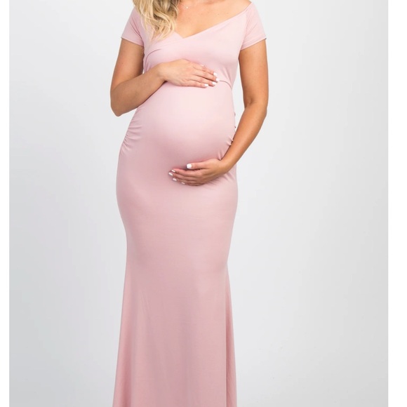Pinkblush Blush Pink Off-Shoulder Maxi Dress - Picture 1 of 4